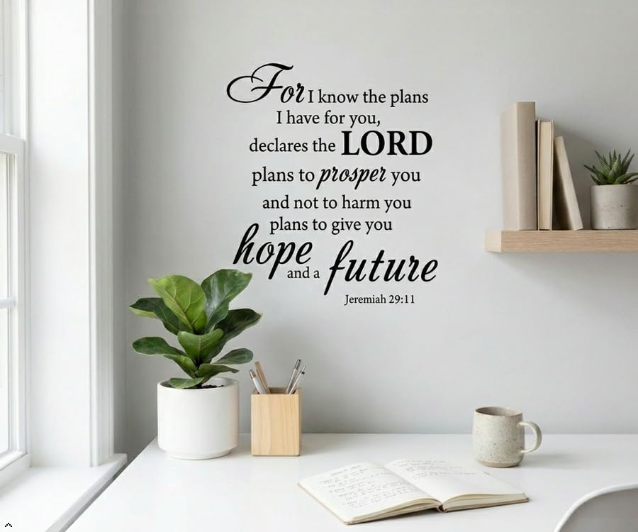 Decaltor Jeremiah 29:11 Bible Vinyl Wall Decal Christian Decor