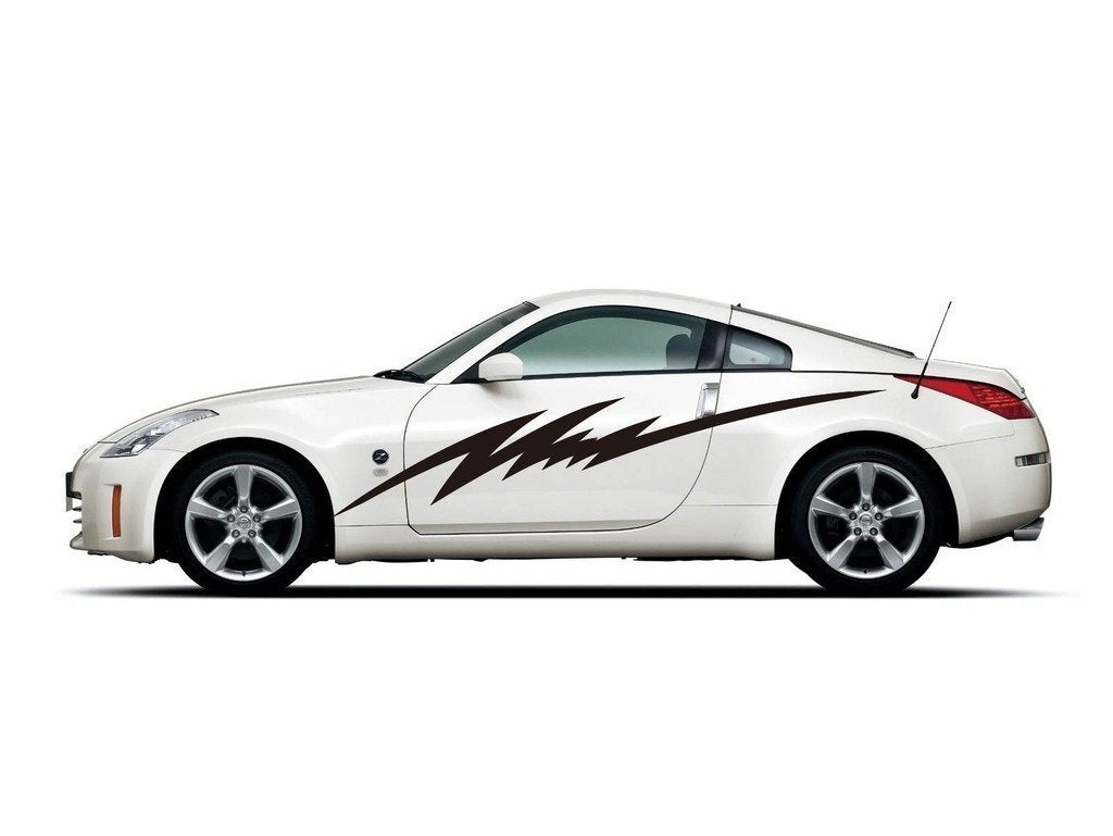 Picniva sty217 Racing Car Body Side Stripes Sticker Decal 2 Pcs