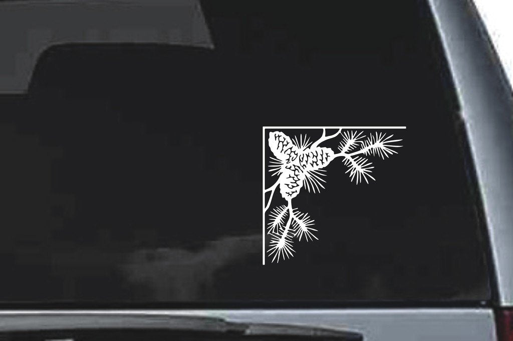Picniva Pine Cones Sty1 Vinyl Car Window Decal, Approx 5 in