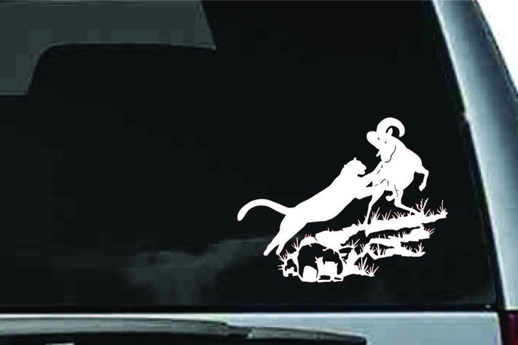 Picniva Cougar Sty2 Vinyl Car Window Decal, Approx 5 in