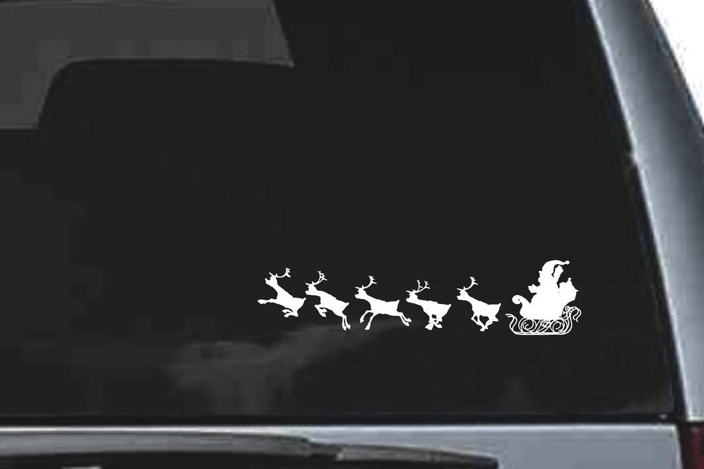 Picniva Reindeer Team Sty4 Vinyl Car Window Decal, Approx 5 in