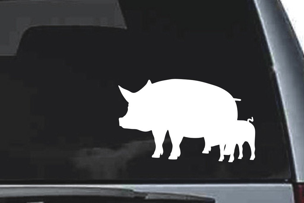 Picniva Pigs Sty1a Vinyl Car Window Decal, Approx 5 in