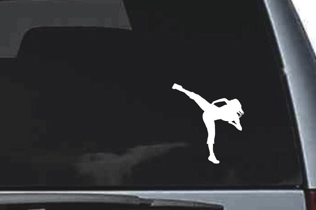 Picniva Spin Kick Vinyl Car Window Decal, Approx 5 in