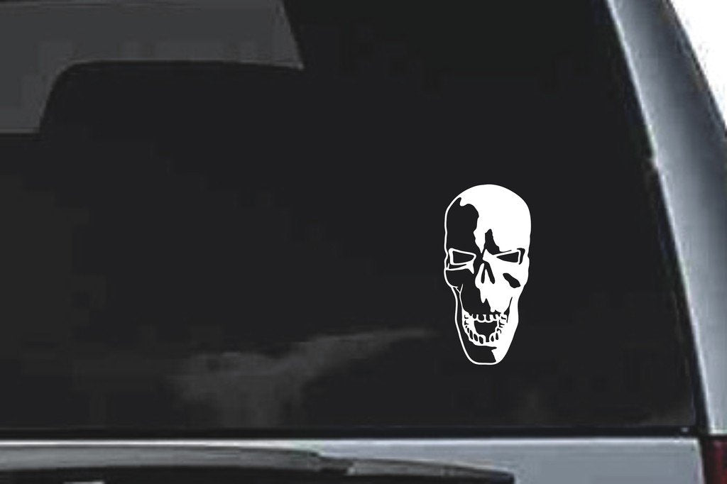 Picniva Skull Sty29 Vinyl Car Window Decal, Approx 5 in
