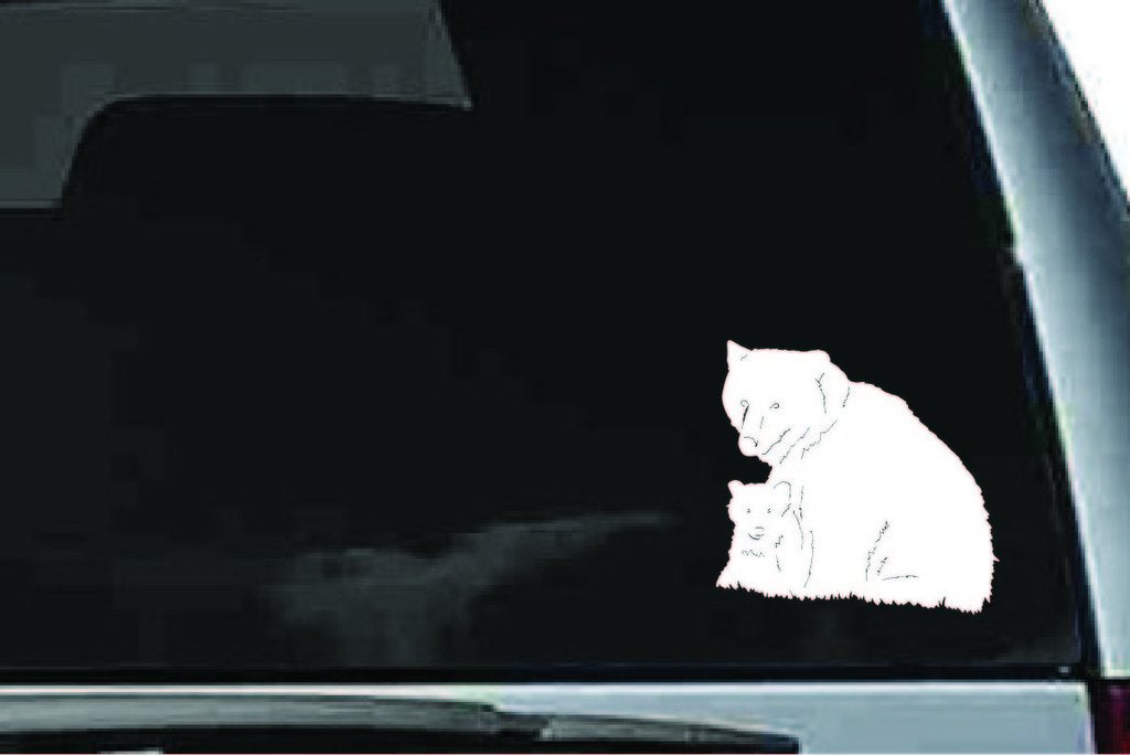 Picniva Bear Pair Vinyl Car Window Decal, Approx 5 in