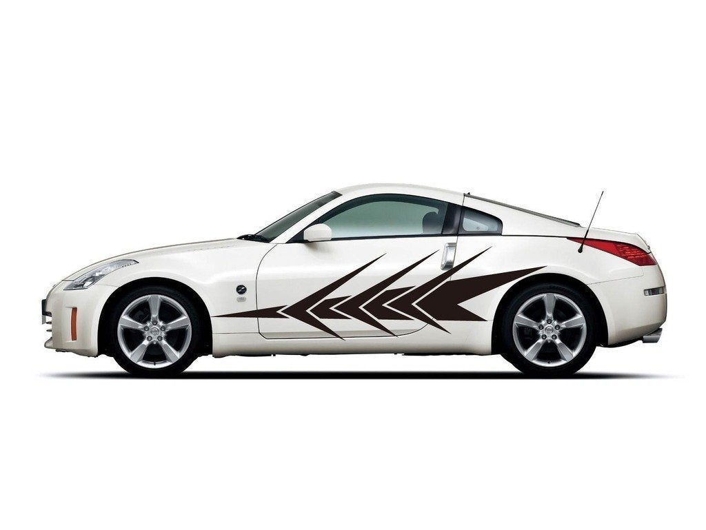 Picniva sty387 Racing Car Body Side Stripes Sticker Decal 2 Pcs
