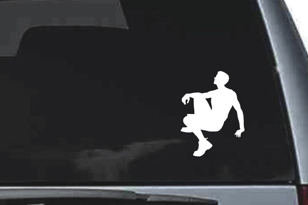 Picniva Sitting Sty5 Vinyl Car Window Decal, Approx 5 in