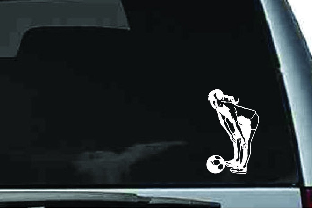 Picniva Soccer Girl Sty49 Vinyl Car Window Decal, Approx 5 in