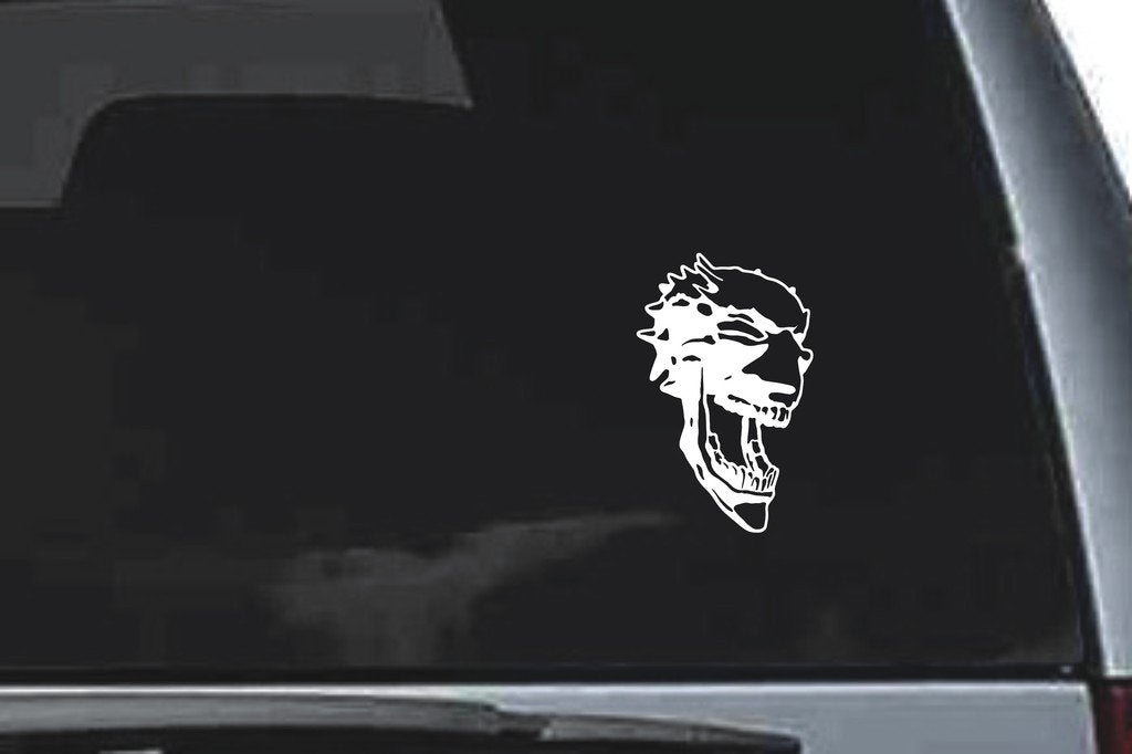 Picniva Skull Sty21 Vinyl Car Window Decal, Approx 5 in