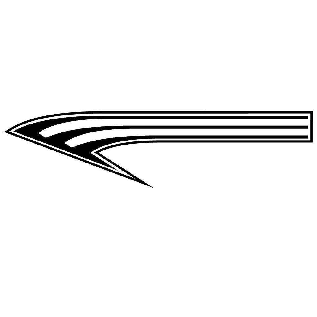 Picniva sty157 Racing Car Body Side Stripes Sticker Decal 2 Pcs