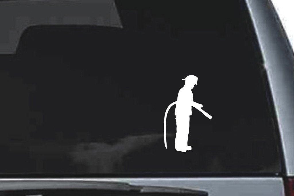 Picniva Fireman Sty46 Vinyl Car Window Decal, Approx 5 in