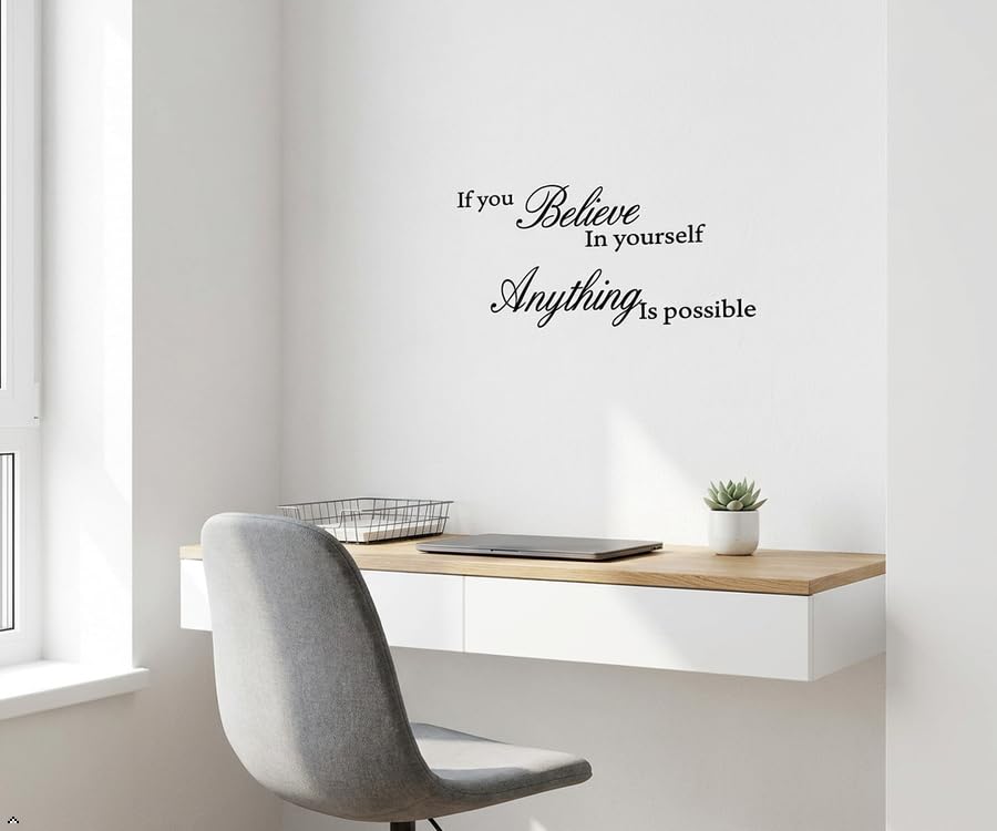 Picniva If You Believe in Yourself Wall Decal, White, 30 x 13 inches
