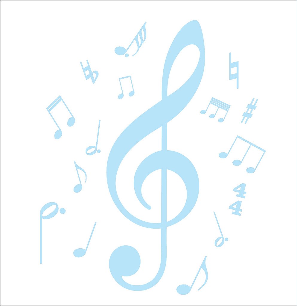 Picniva Treble Clef Music Notes Wall Decal for Musicians