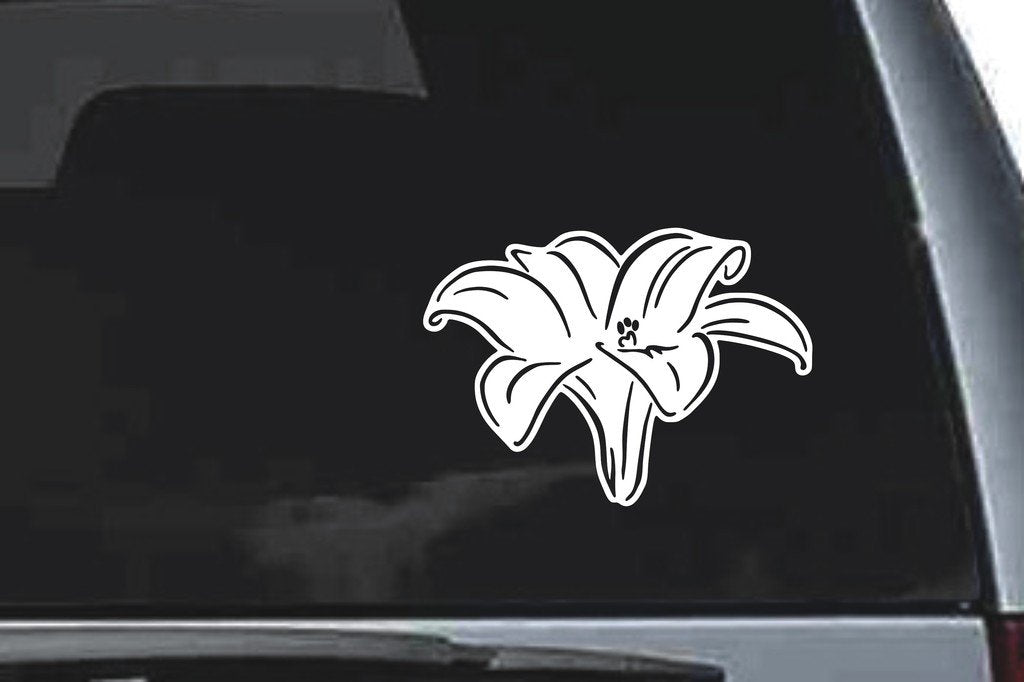 Picniva Flower Sty12 Vinyl Car Window Decal, Approx 5 in