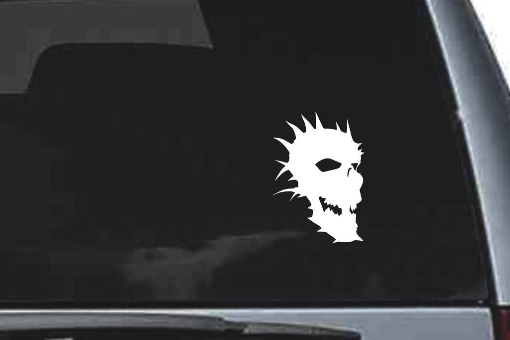 Picniva Skull Sty14a Vinyl Car Window Decal, Approx 5 in