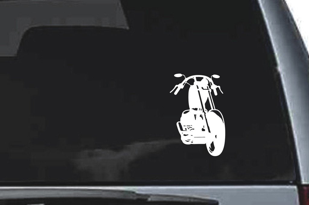 Picniva Chopper Motorcycle Sty4 Vinyl Car Window Decal, Approx 5 in