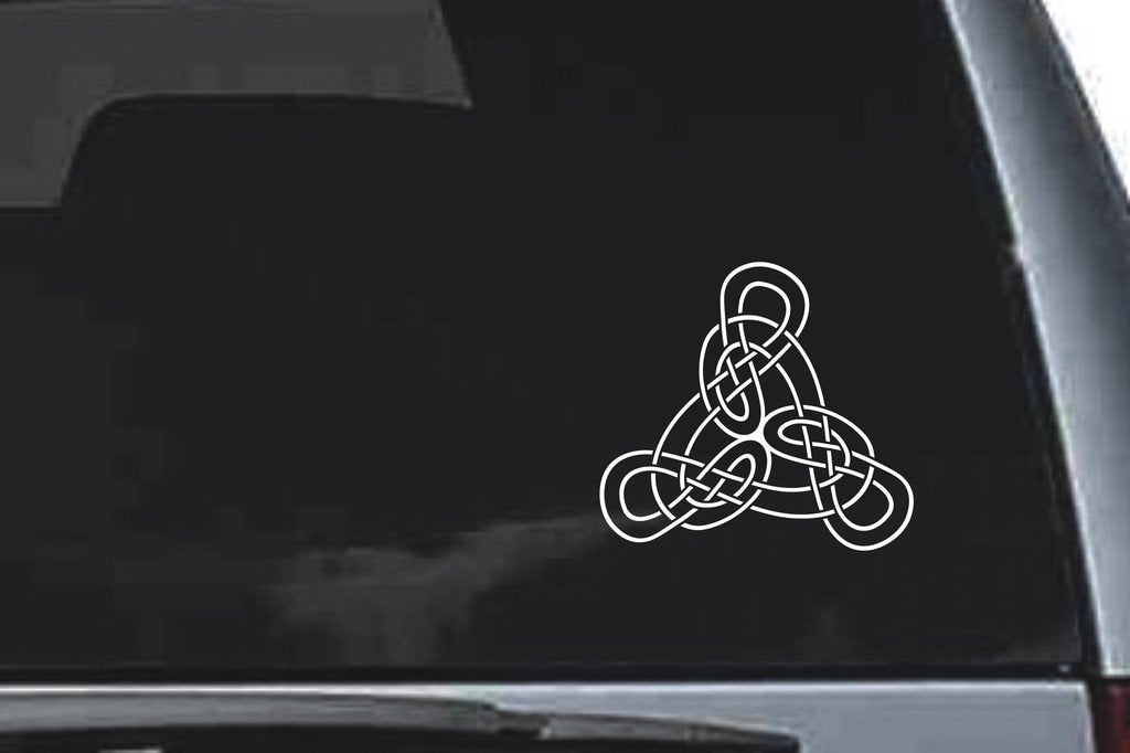 Picniva Triangular Interlace Knot Sty83 Vinyl Car Window Decal, Approx 5 in
