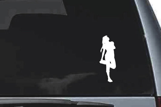 Picniva Stretching Sty5 Vinyl Car Window Decal, Approx 5 in