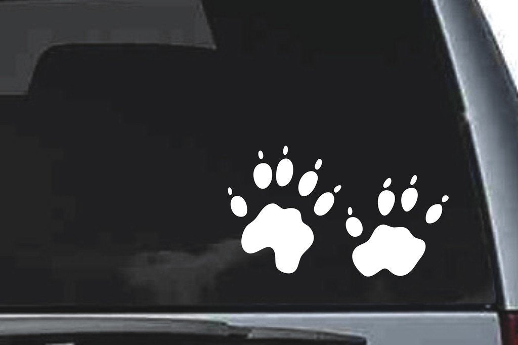 Picniva Woodchuck Track Vinyl Car Window Decal, Approx 5 in