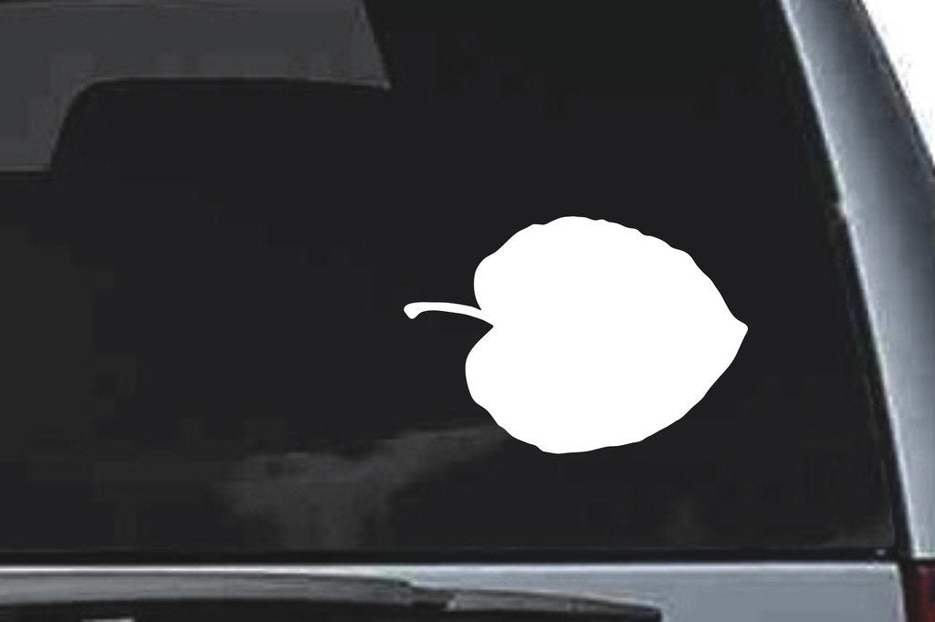 Picniva Round Leaf Design107 Vinyl Car Window Decal, Approx 5 in