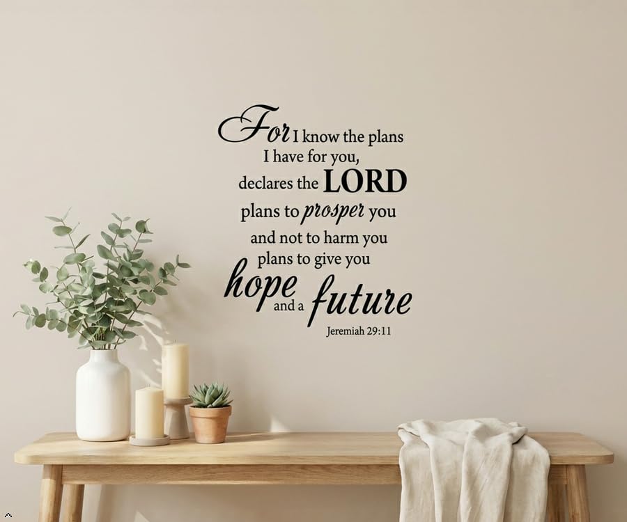 Decaltor Jeremiah 29:11 Bible Vinyl Wall Decal Christian Decor
