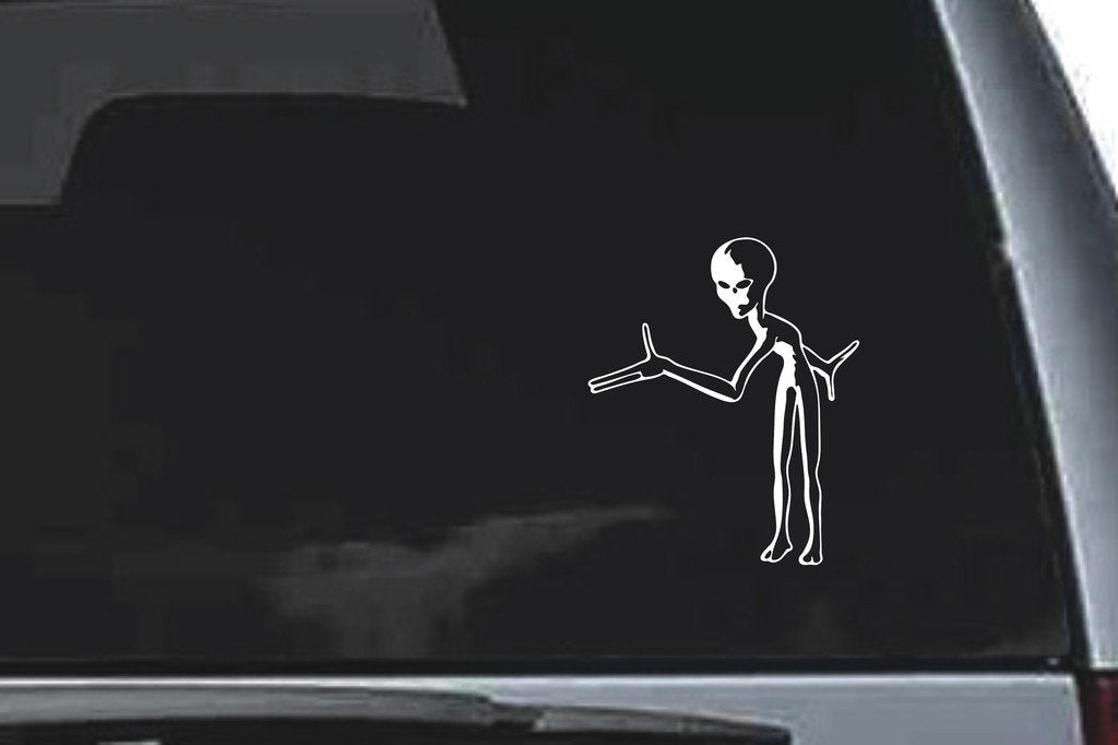 Picniva Alien Sty1 Vinyl Car Window Decal, Approx 5 in