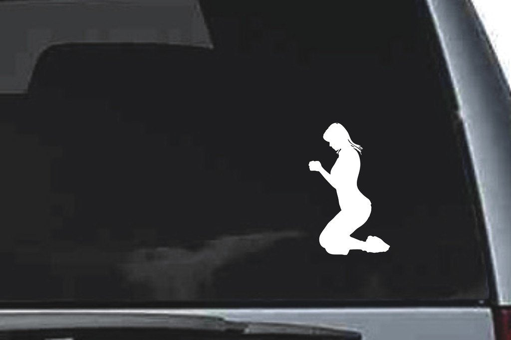 Picniva Kneeling Sty7 Vinyl Car Window Decal, Approx 5 in