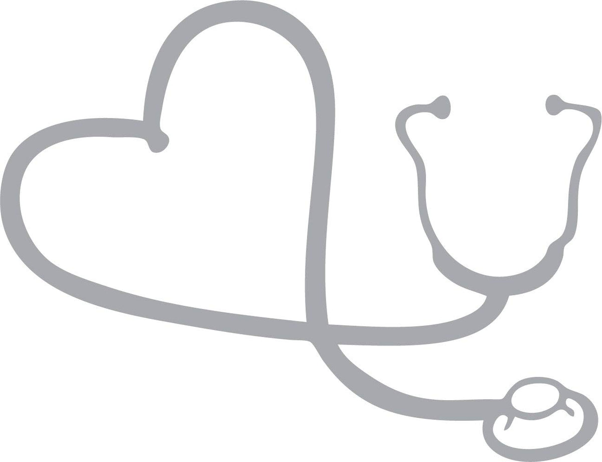 Decaltor Heart Stethoscope Vinyl Decal for Car Window Laptop, 6 in