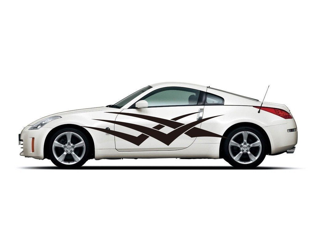 Picniva Angular Swoosh Vinyl Car Body Side Decals, Two Pack