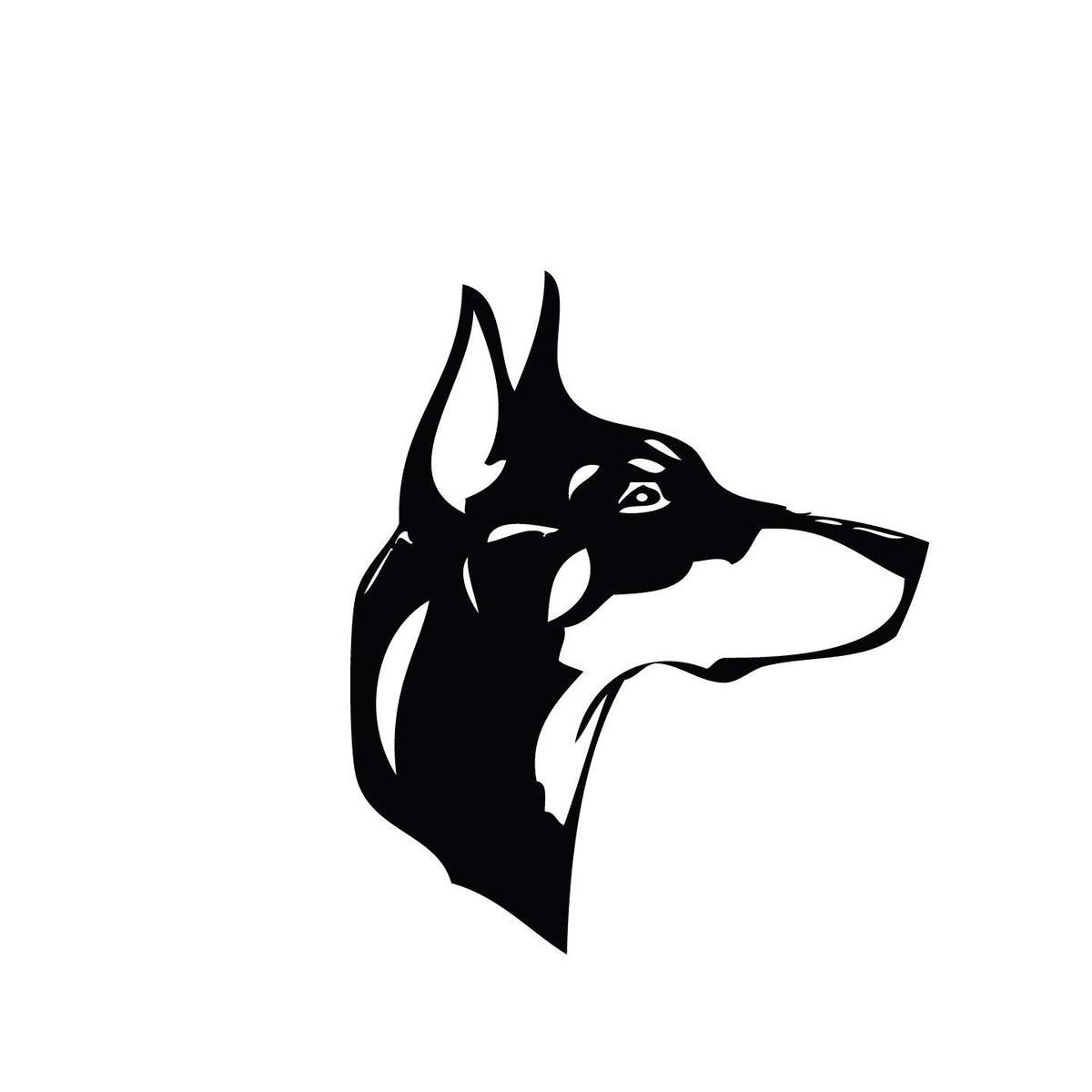 Decaltor Doberman Head Dog Vinyl Decal, 5 in, Multiple Colors