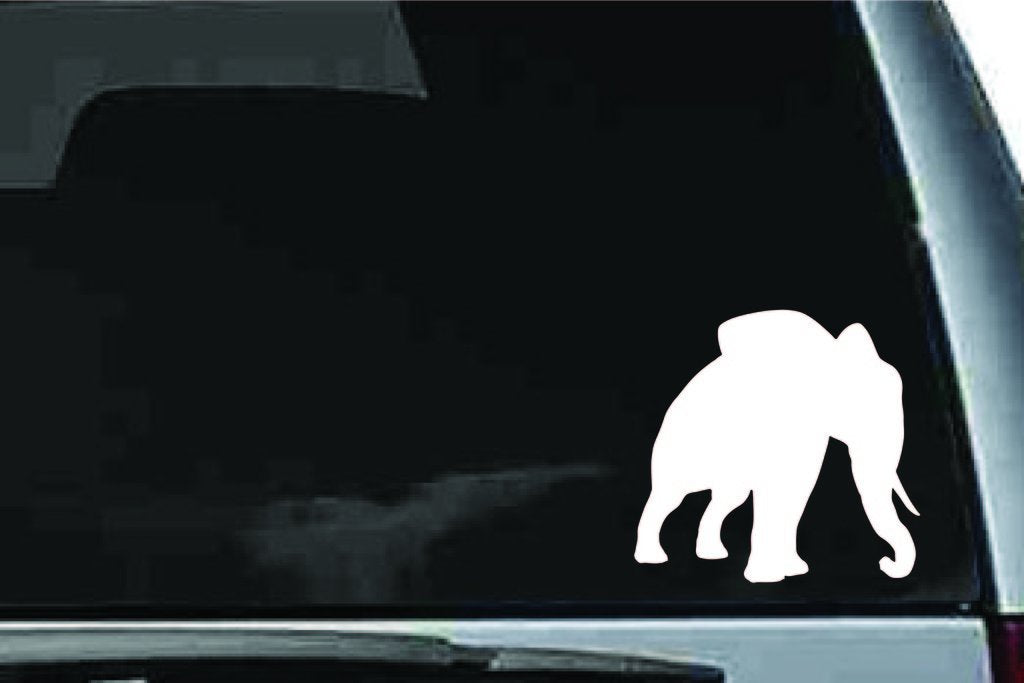 Picniva Elephant Sty4 Vinyl Car Window Decal, Approx 5 in