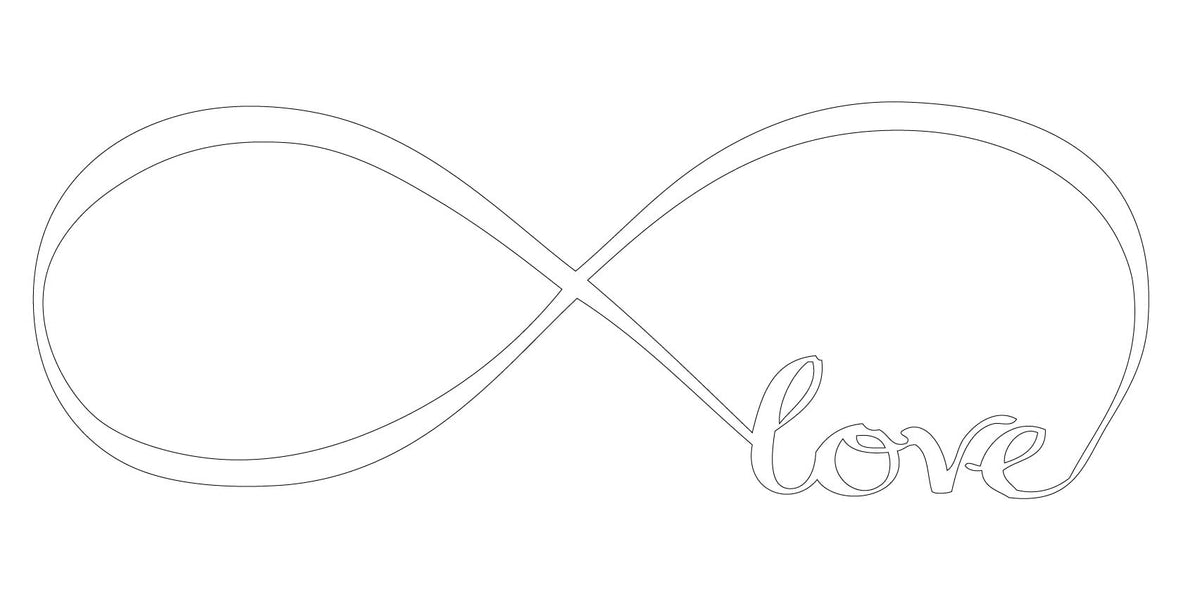 Picniva Infinity Symbol Love Wall Decal, White, 10 x 28 in