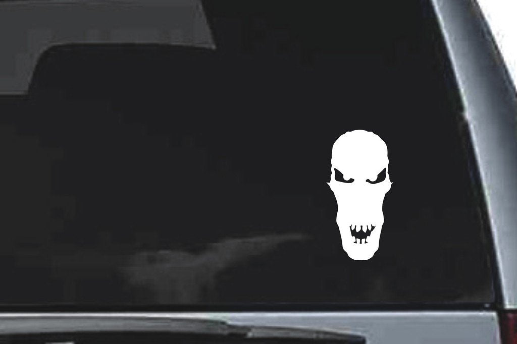 Picniva Skull Sty6a Vinyl Car Window Decal, Approx 5 in