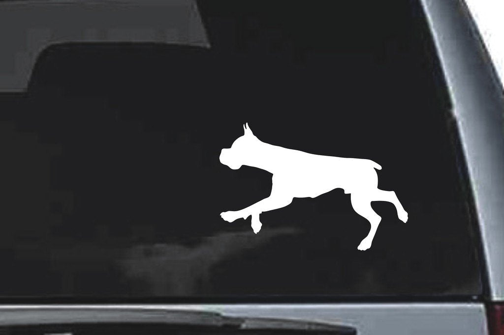 Picniva Boxer Dog Sty27 Vinyl Car Window Decal, Approx 5 in