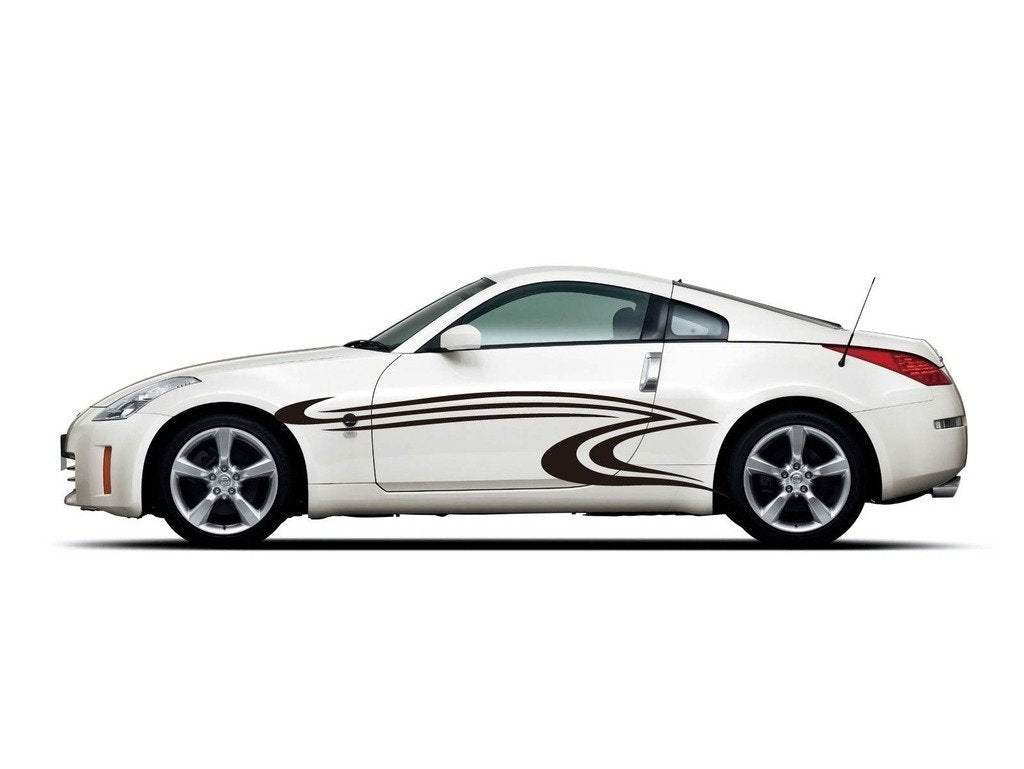 Picniva sty322 Racing Car Body Side Stripes Sticker Decal 2 Pcs