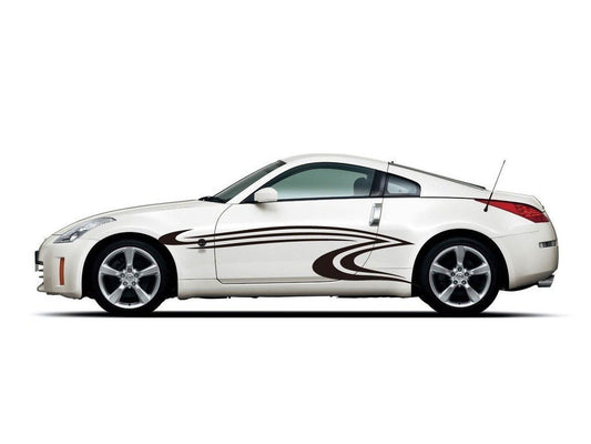 Picniva sty322 Racing Car Body Side Stripes Sticker Decal 2 Pcs