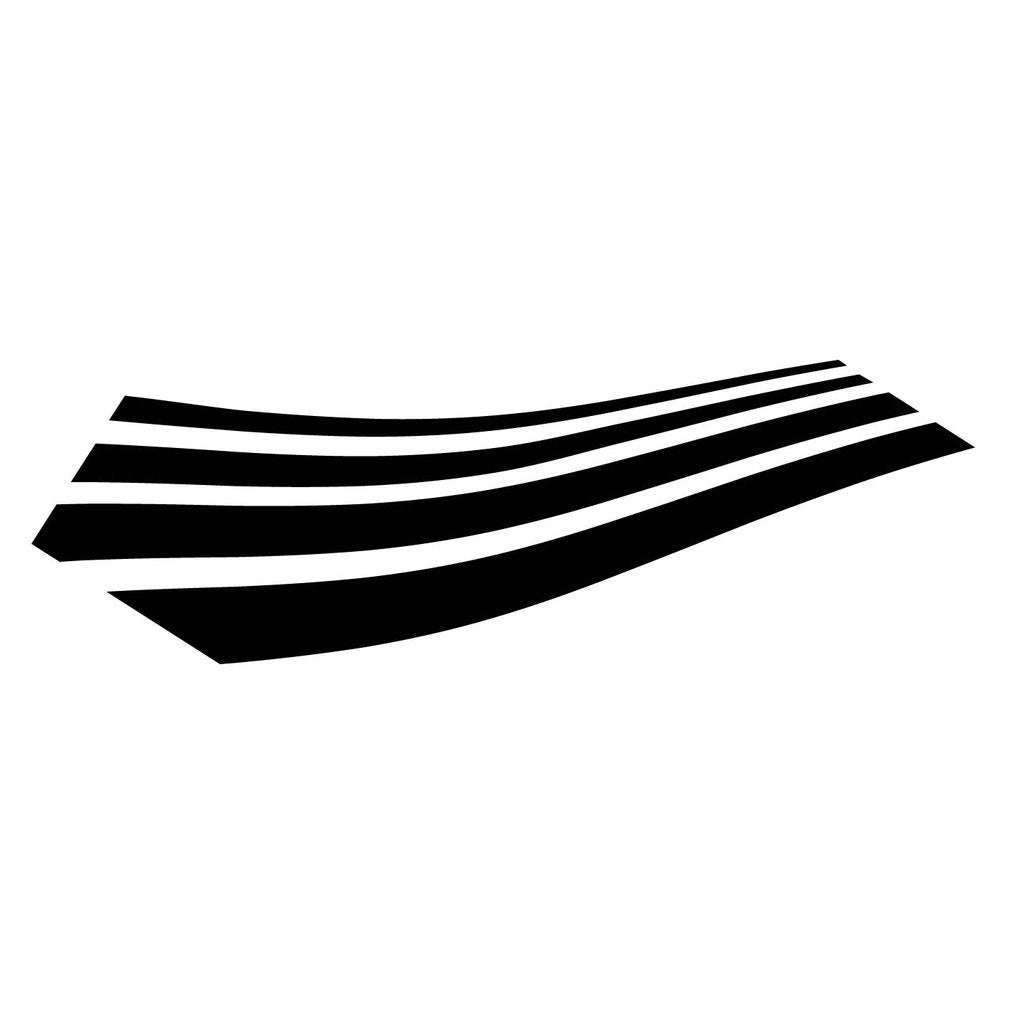 Picniva sty349 Racing Car Body Side Stripes Sticker Decal 2 Pcs