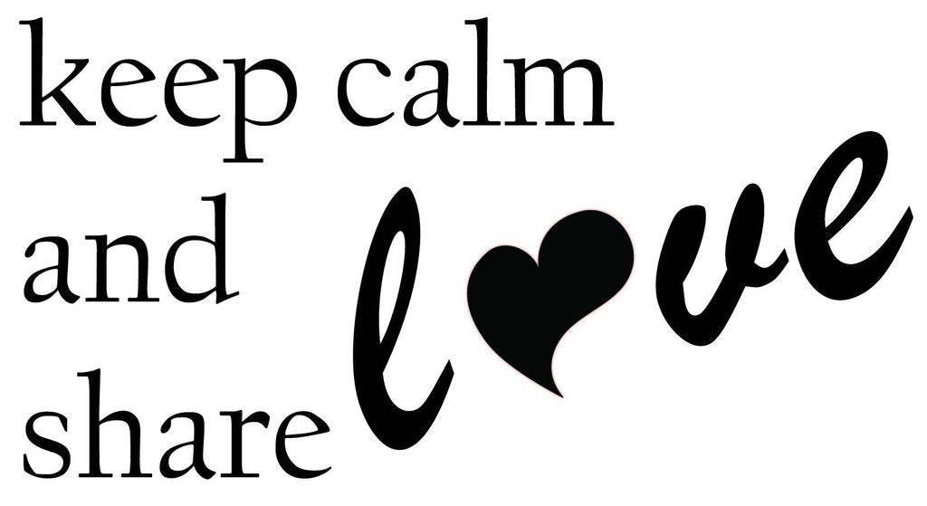 Picniva Keep Calm And Share Love Quote Removable Vinyl Wall Decal - Color: keep calm and share love