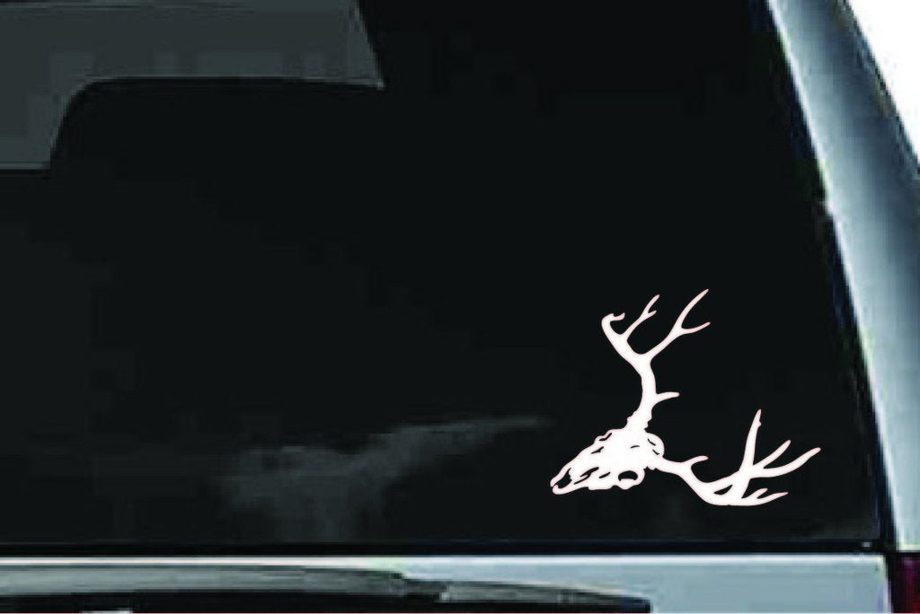 Picniva Deer Skull Sty2 Vinyl Car Window Decal, Approx 5 in