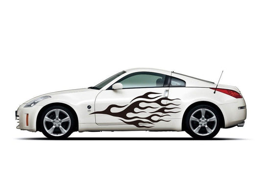 Picniva sty127 Racing Car Body Side Stripes Sticker Decal 2 Pcs