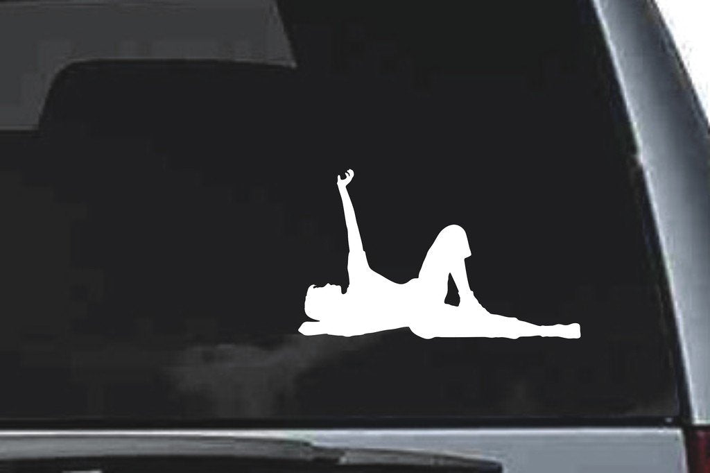 Picniva Reclining Figure Sty3 Vinyl Car Window Decal, Approx 5 in