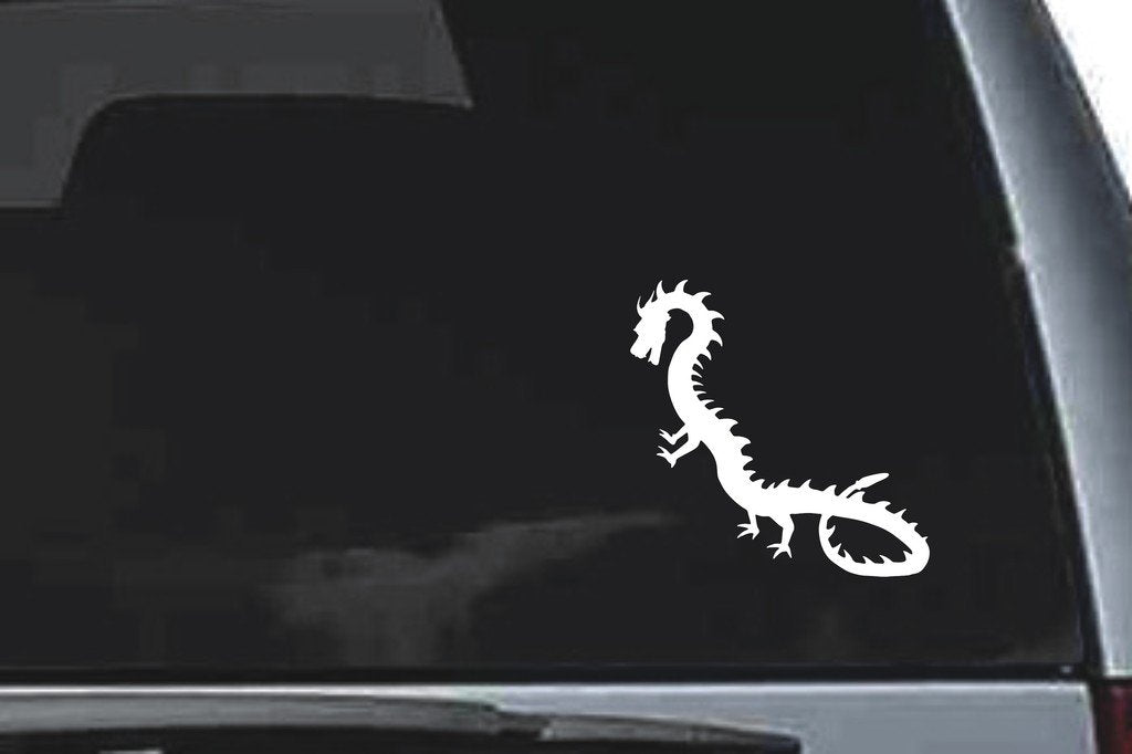 Picniva Orient Dragon Sty2 Vinyl Car Window Decal, Approx 5 in