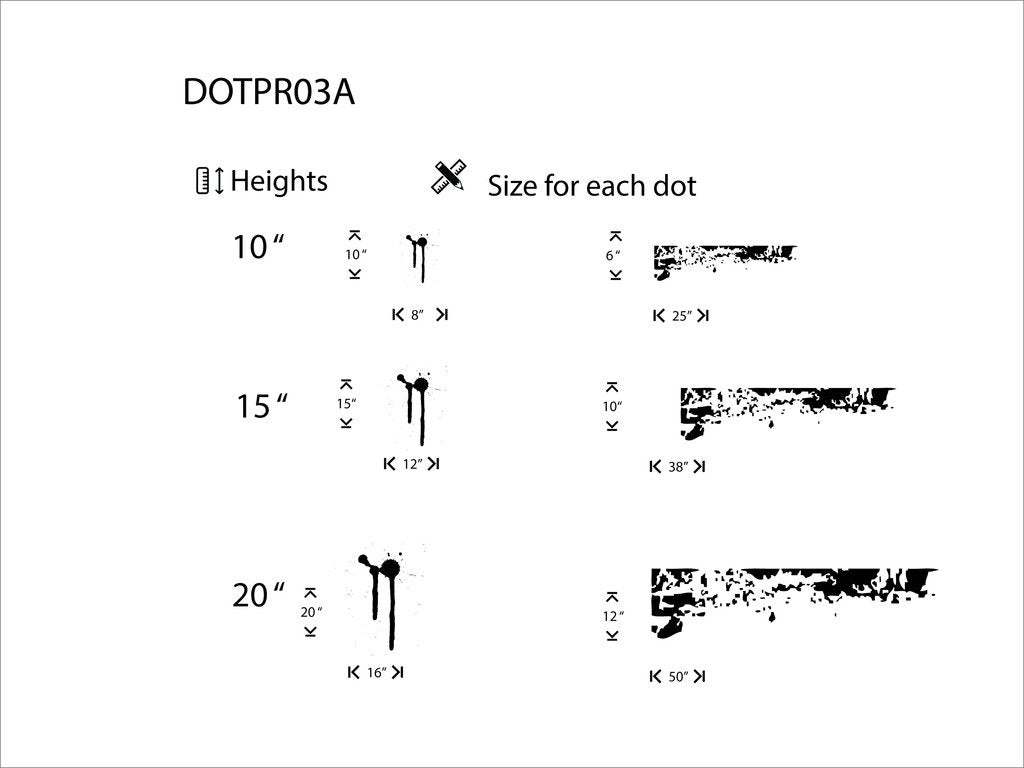 Picniva Drips Border Wall Decals, Black, 10 in Height, DOTPR03A