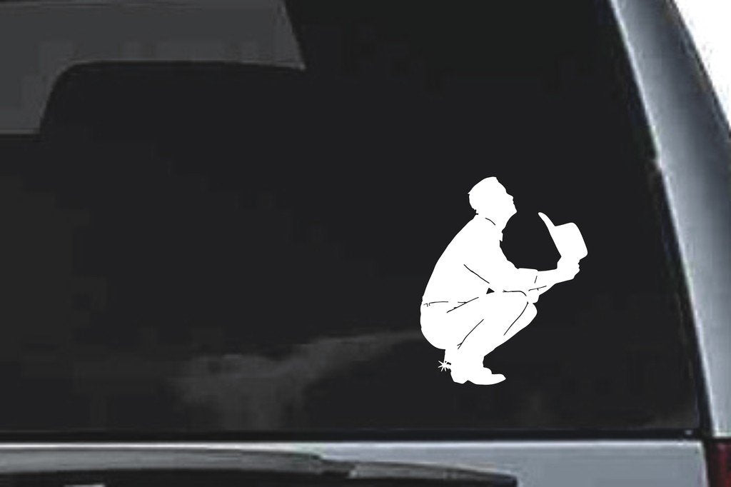 Picniva Cowboy Sty8 Vinyl Car Window Decal, Approx 5 in