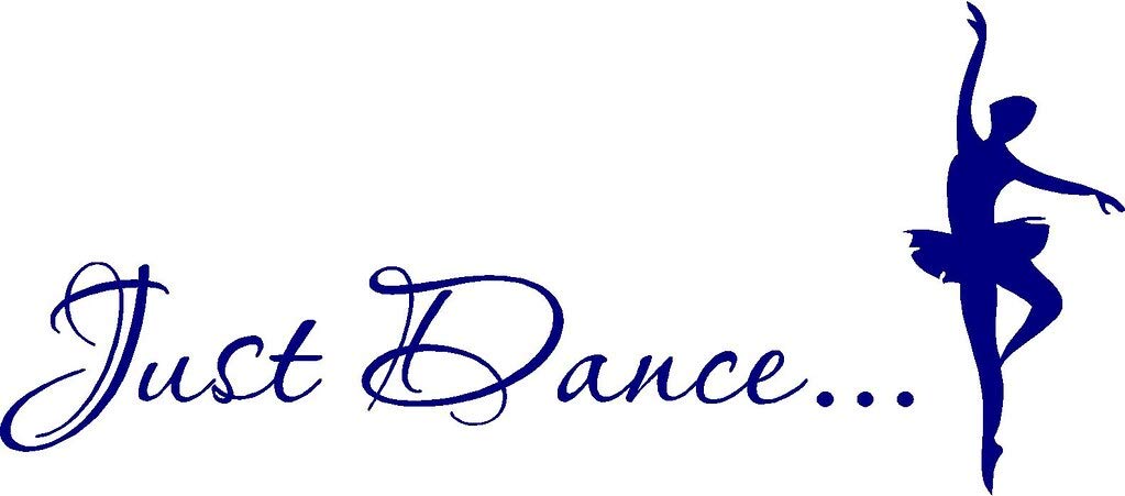 Picniva Just Dance Quote Wall Decal with Ballerina, Purple 10 x 22 in