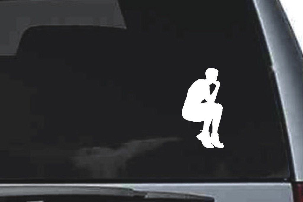 Picniva Sitting Sty1 Vinyl Car Window Decal, Approx 5 in