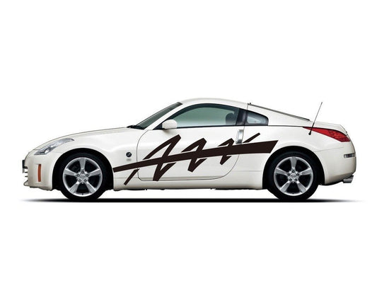 Picniva sty391 Racing Car Body Side Stripes Sticker Decal 2 Pcs