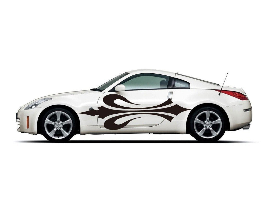 Picniva sty214 Racing Car Body Side Stripes Sticker Decal 2 Pcs