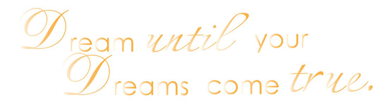 Picniva Dream Until Your Dreams Come True Wall Decal, Gold, 10 x 40 in