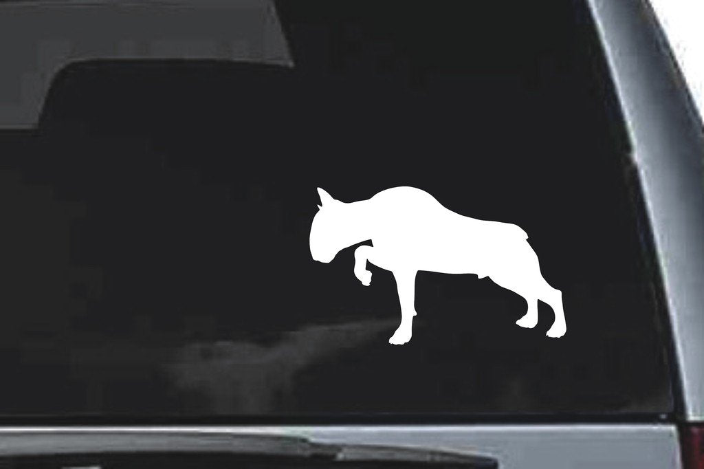 Picniva Bull Terrier Dog Sty28 Vinyl Car Window Decal, Approx 5 in